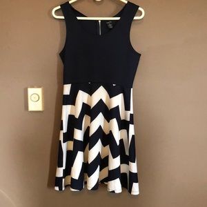 Blue and white dress